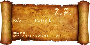 Kürti Polett névjegykártya